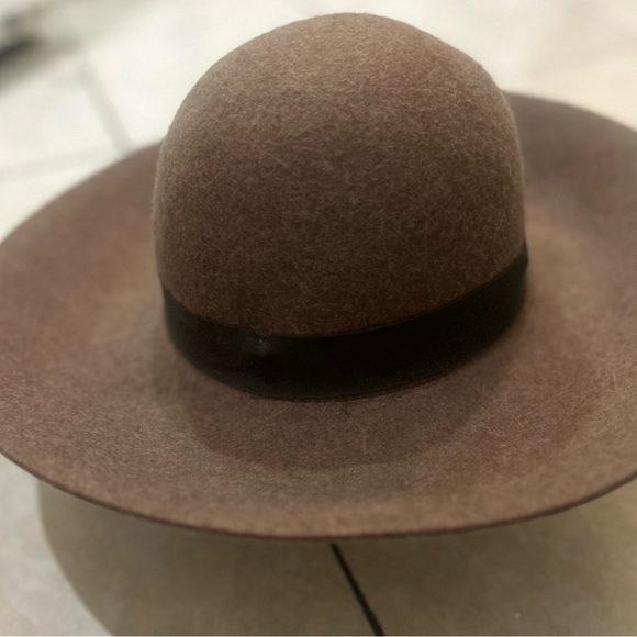 💫NWT Vintage Polo Ralph Lauren Brown Wool Felt Fedora Hat. Velvet ribbon trim - Picture 2 of 5
